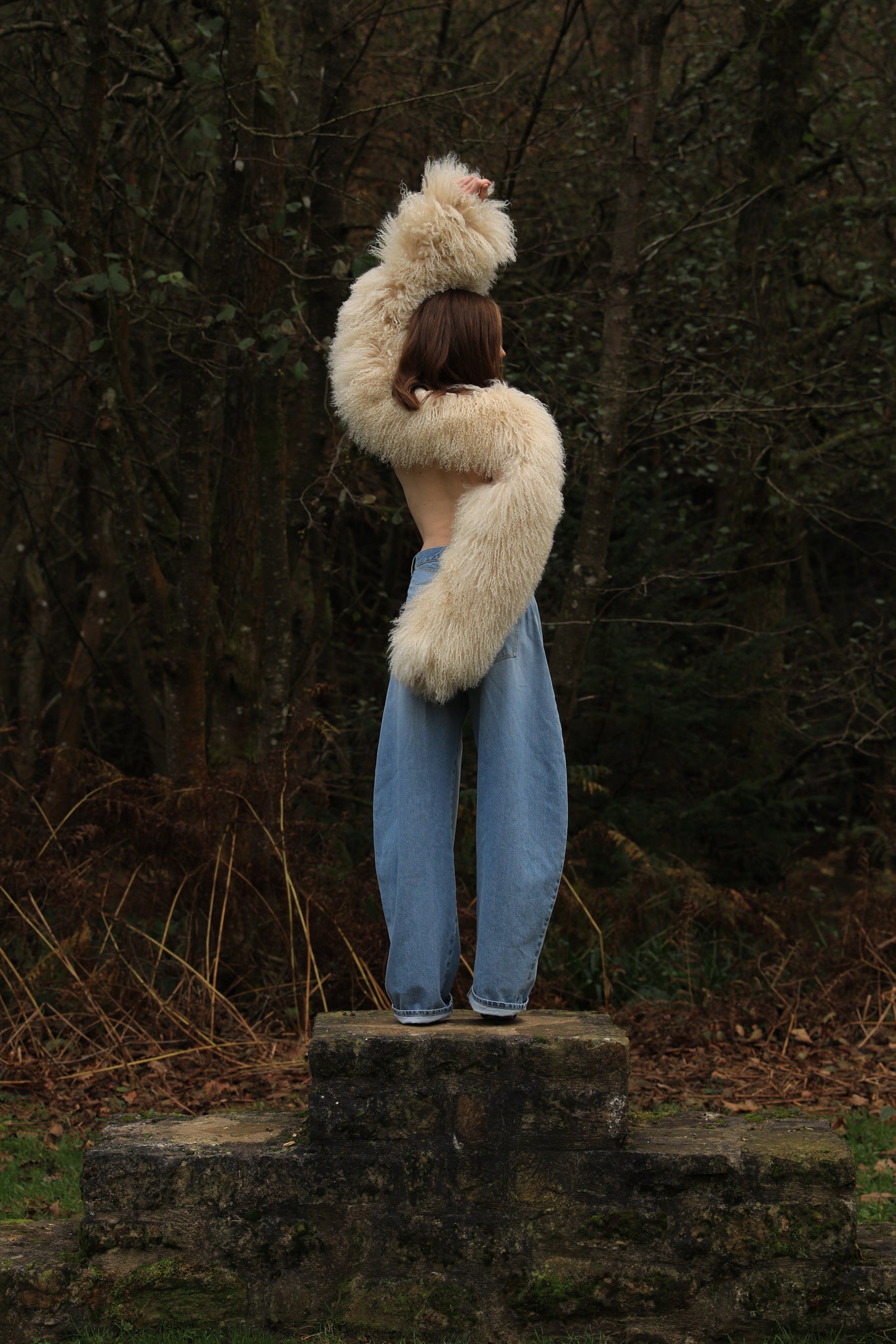 Rosa Shearling Sleeves in Ivory