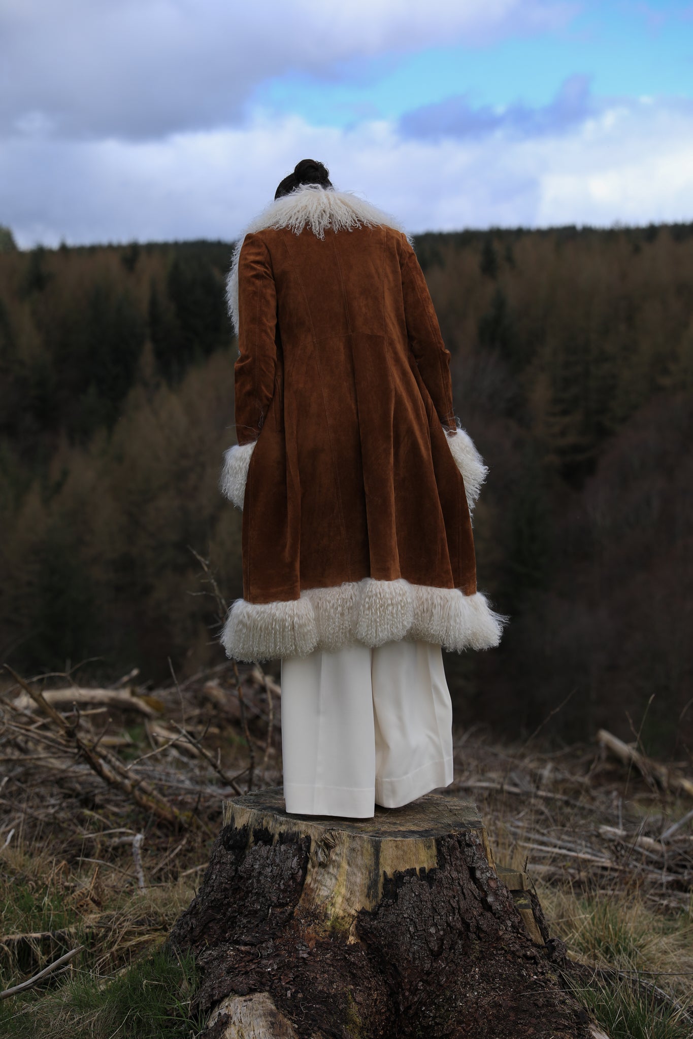 The Penny full-length Afghan coat with shearling and cupro lining by Josephine Jones