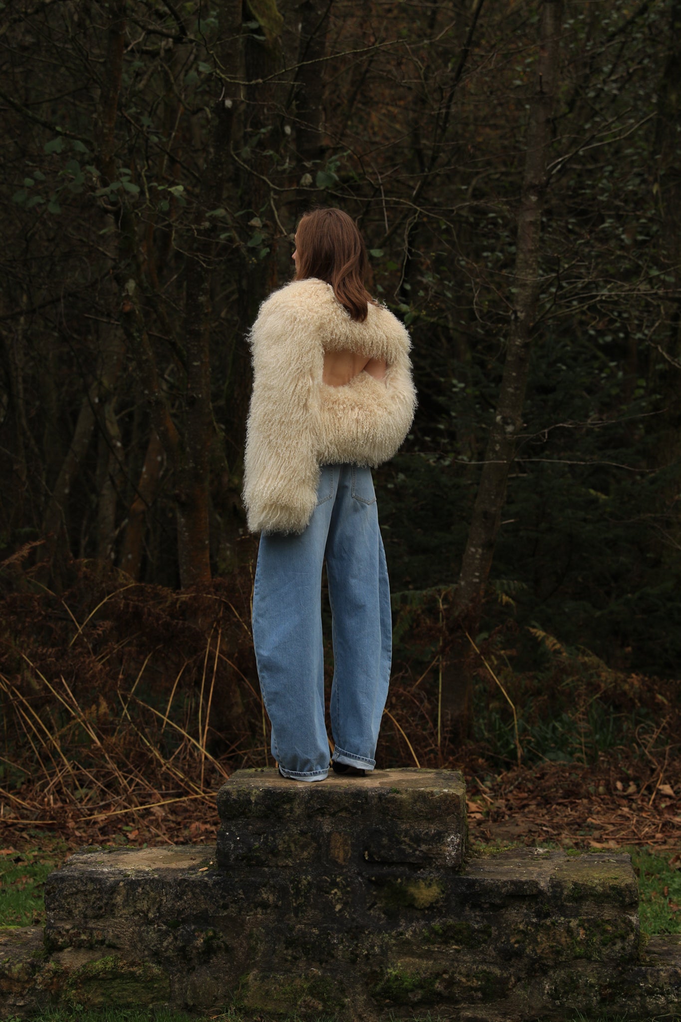 Rosa Shearling Sleeves in Ivory