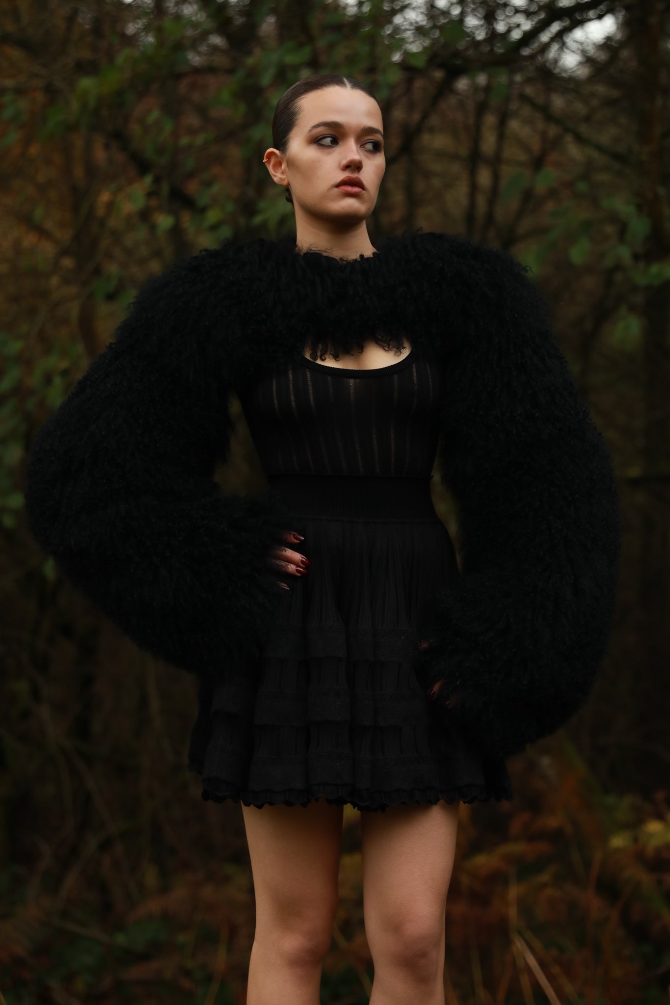 Rosa Shearling Sleeves in Black